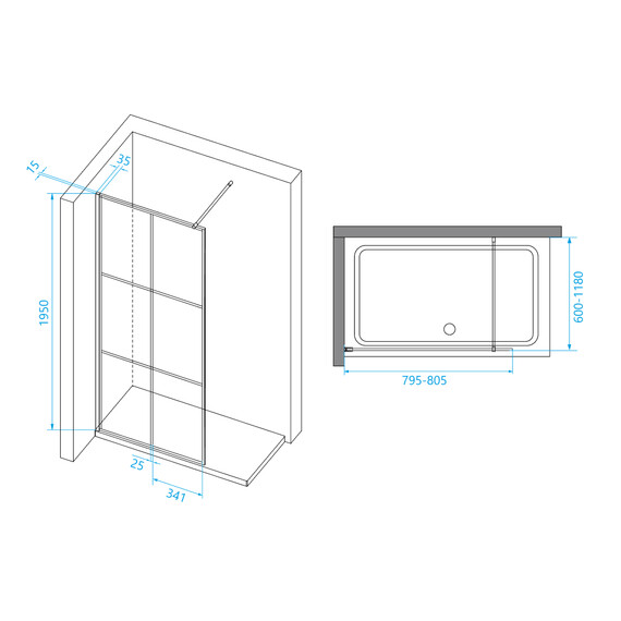 ДУШЕВАЯ ПЕРЕГОРОДКА RGW WA-111B