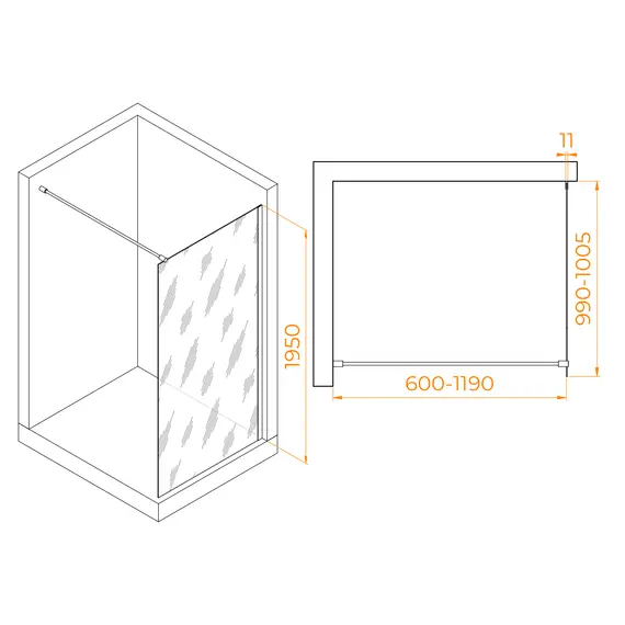 ДУШЕВАЯ ПЕРЕГОРОДКА RGW WA-002