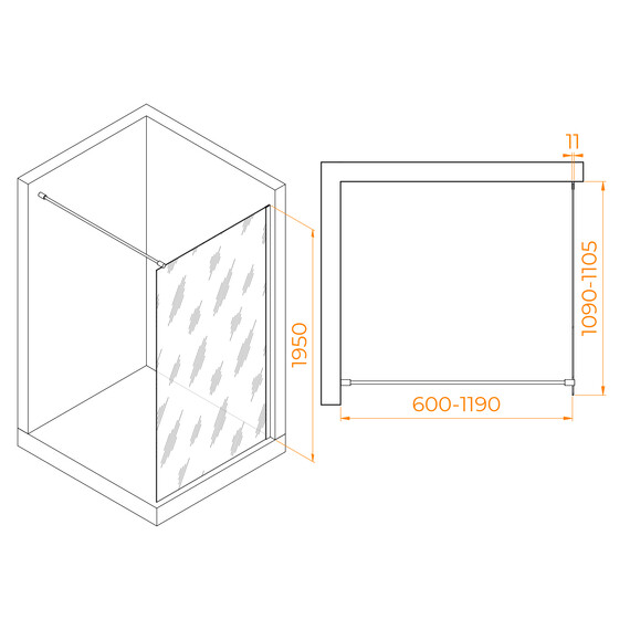 ДУШЕВАЯ ПЕРЕГОРОДКА RGW WA-002G