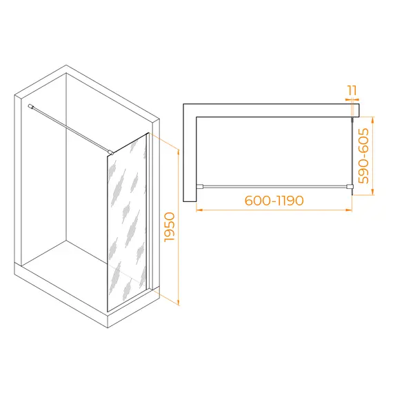 ДУШЕВАЯ ПЕРЕГОРОДКА RGW WA-002W