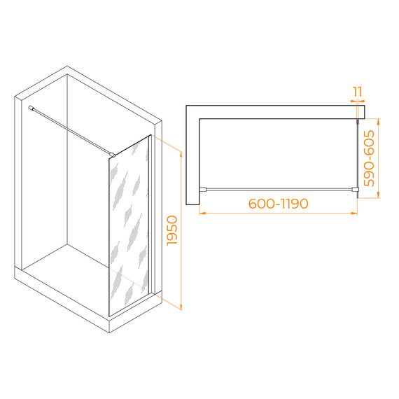 ДУШЕВАЯ ПЕРЕГОРОДКА RGW WA-002