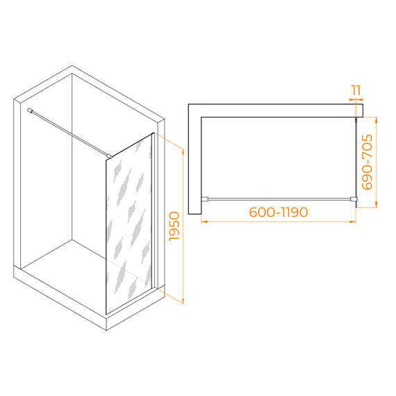 ДУШЕВАЯ ПЕРЕГОРОДКА RGW WA-002B