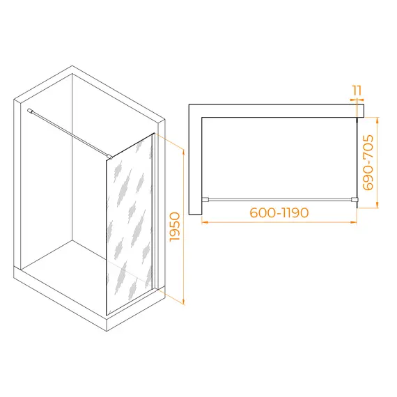 ДУШЕВАЯ ПЕРЕГОРОДКА RGW WA-002B
