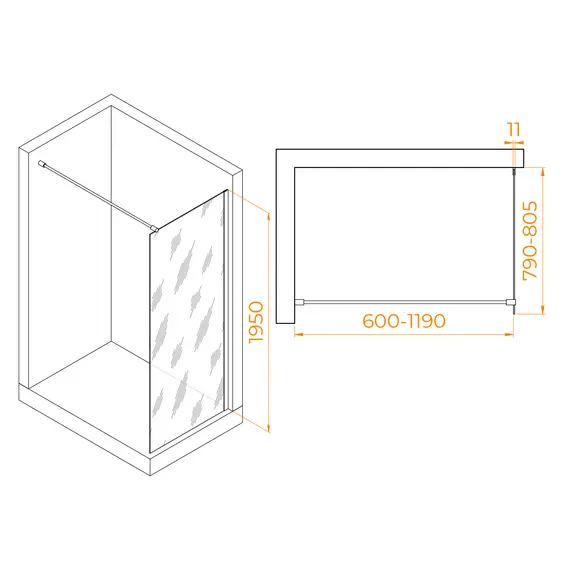 ДУШЕВАЯ ПЕРЕГОРОДКА RGW WA-002G