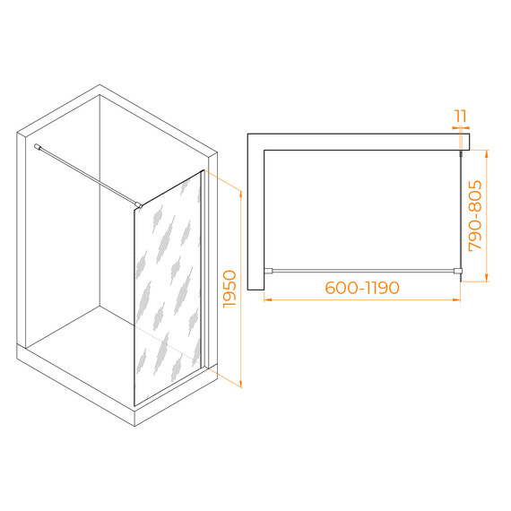 ДУШЕВАЯ ПЕРЕГОРОДКА RGW WA-002W