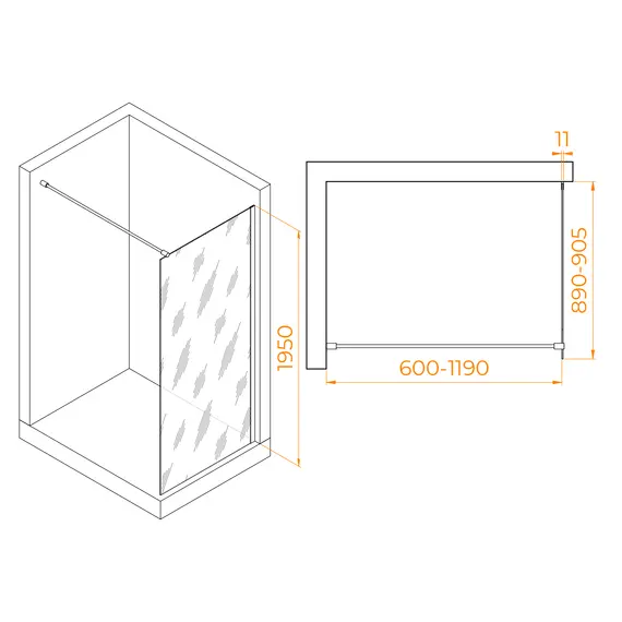 ДУШЕВАЯ ПЕРЕГОРОДКА RGW WA-002G