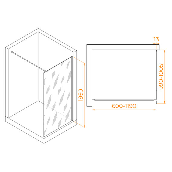 ДУШЕВАЯ ПЕРЕГОРОДКА RGW WA-010G