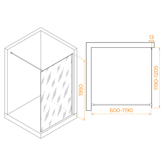 ДУШЕВАЯ ПЕРЕГОРОДКА RGW WA-010W