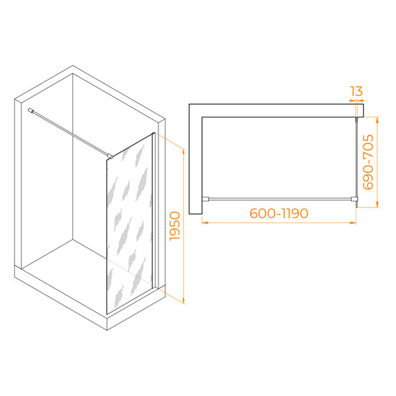 ДУШЕВАЯ ПЕРЕГОРОДКА RGW WA-010B