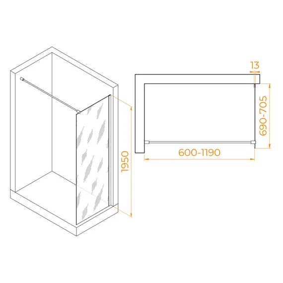 ДУШЕВАЯ ПЕРЕГОРОДКА RGW WA-010G