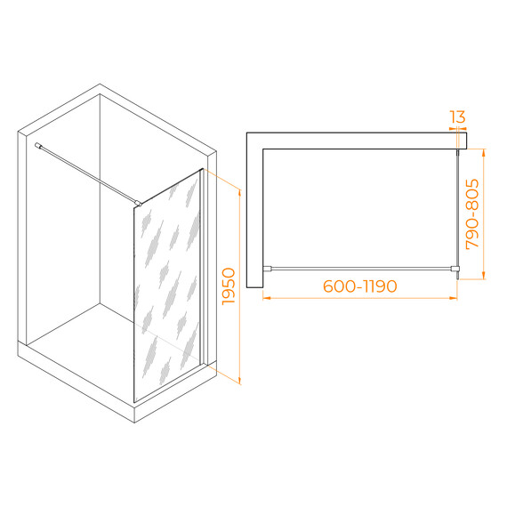 ДУШЕВАЯ ПЕРЕГОРОДКА RGW WA-010W