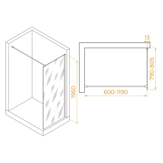 ДУШЕВАЯ ПЕРЕГОРОДКА RGW WA-010G