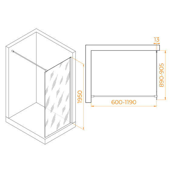 ДУШЕВАЯ ПЕРЕГОРОДКА RGW WA-010G