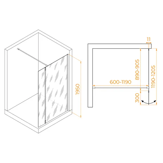 ДУШЕВАЯ ПЕРЕГОРОДКА RGW WA-050 (WA-002 + Z-070)