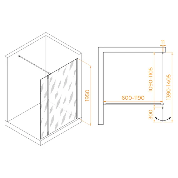 ДУШЕВАЯ ПЕРЕГОРОДКА RGW WA-050 (WA-002 + Z-070)