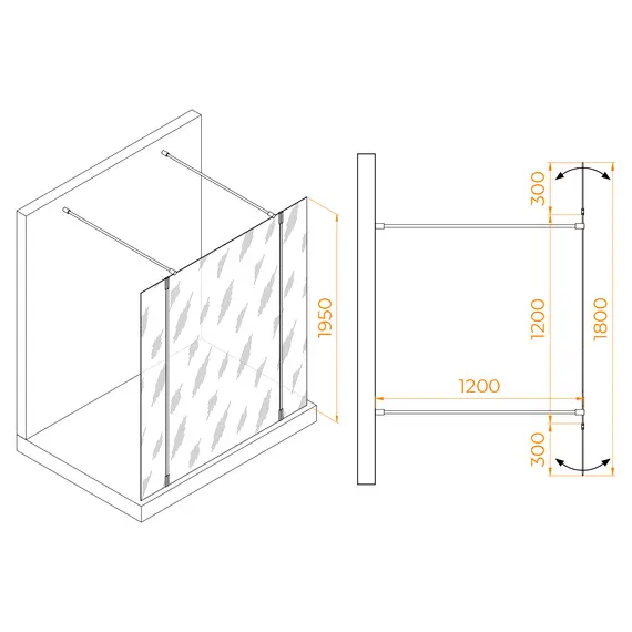 ДУШЕВАЯ ПЕРЕГОРОДКА RGW WA-052GB (WA-016GB+2Z-071GB)