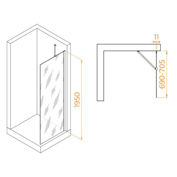 ДУШЕВАЯ ПЕРЕГОРОДКА RGW WA-102B