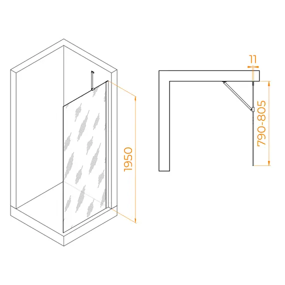 ДУШЕВАЯ ПЕРЕГОРОДКА RGW WA-102W