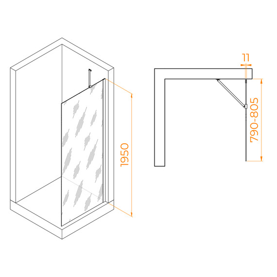 ДУШЕВАЯ ПЕРЕГОРОДКА RGW WA-102B