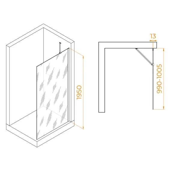ДУШЕВАЯ ПЕРЕГОРОДКА RGW WA-110GB