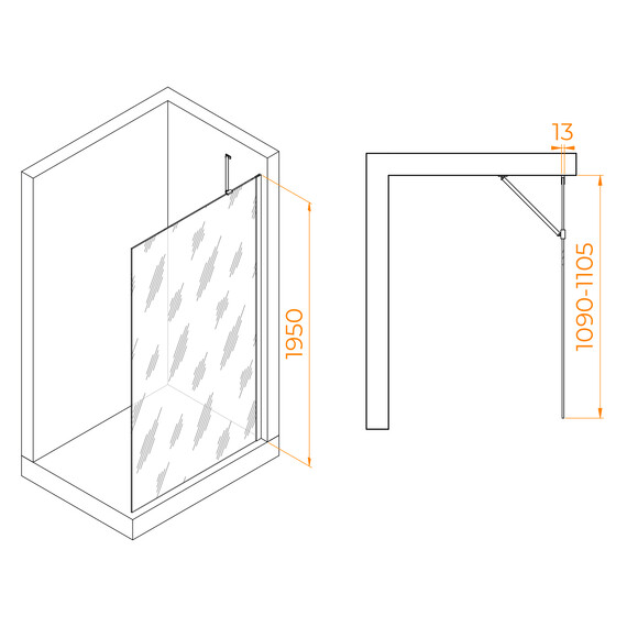 ДУШЕВАЯ ПЕРЕГОРОДКА RGW WA-110W