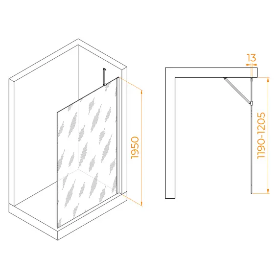 ДУШЕВАЯ ПЕРЕГОРОДКА RGW WA-110W
