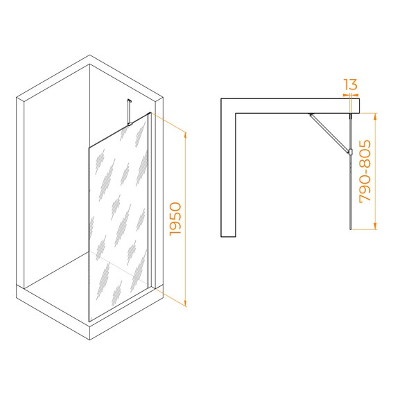 ДУШЕВАЯ ПЕРЕГОРОДКА RGW WA-110GB