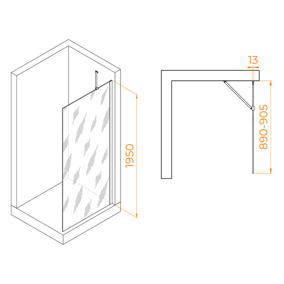ДУШЕВАЯ ПЕРЕГОРОДКА RGW WA-110