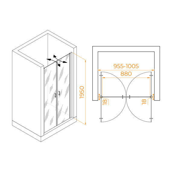 ДУШЕВАЯ ДВЕРЬ RGW PA-104GB