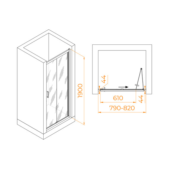 ДУШЕВАЯ ДВЕРЬ RGW PA-21
