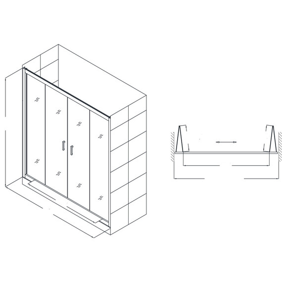 ДУШЕВАЯ ДВЕРЬ RGW PA-24 (СКЛАДНАЯ)