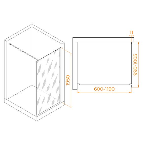 ДУШЕВАЯ ПЕРЕГОРОДКА RGW WA-002B