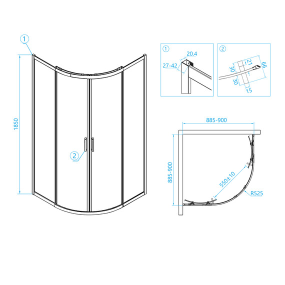 ДУШЕВОЙ УГОЛОК RGW CL-53