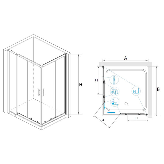 ДУШЕВОЙ УГОЛОК RGW HO-42 (HO-31 + Z-41)