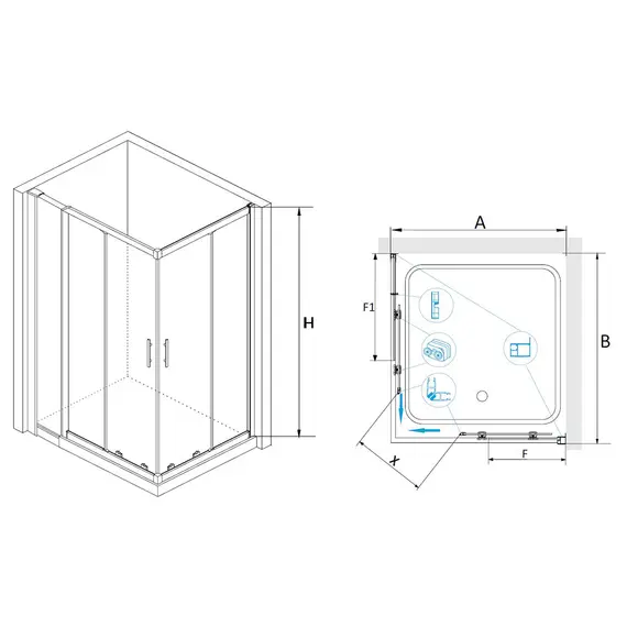 ДУШЕВОЙ УГОЛОК RGW HO-42 (HO-31 + Z-41)