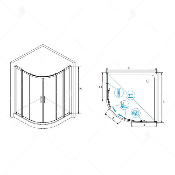 ДУШЕВОЙ УГОЛОК RGW HO-511 (HO-51 + 2Z-41)
