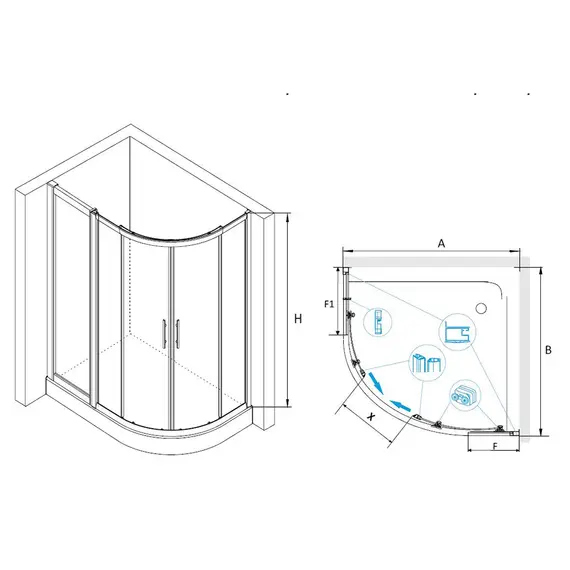 ДУШЕВОЙ УГОЛОК RGW HO-61(HO-51 + Z-41)