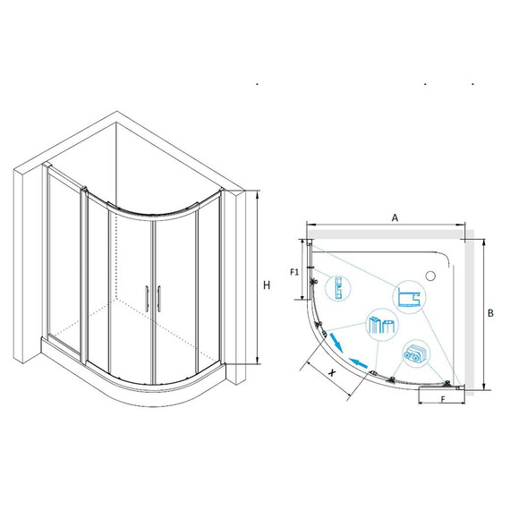 ДУШЕВОЙ УГОЛОК RGW HO-61(HO-51 + Z-41)