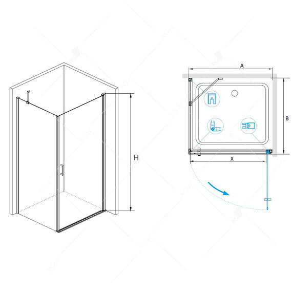 ДУШЕВОЙ УГОЛОК RGW LE-34 (LE-03 + Z-14)