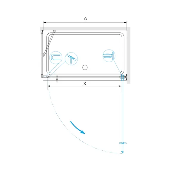 ДУШЕВОЙ УГОЛОК RGW HO-045-1B (HO-011B + Z-060-2B + O-204B)