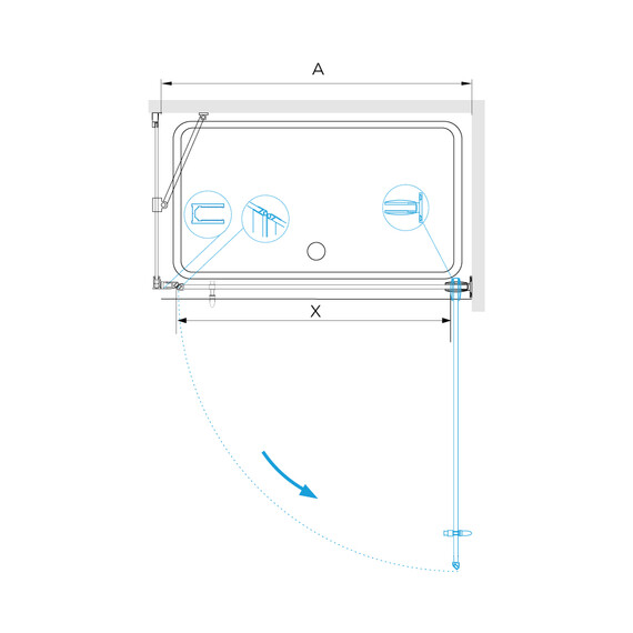 ДУШЕВОЙ УГОЛОК RGW HO-045B (HO-011B + Z-050-2B + O-204B)