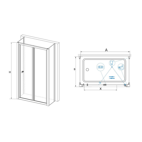 ДУШЕВОЙ УГОЛОК RGW CL-41 P (CL-21 + 2Z-12)