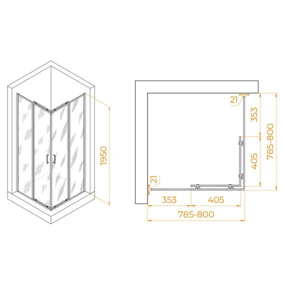 ДУШЕВОЙ УГОЛОК RGW PA-030B