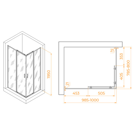 ДУШЕВОЙ УГОЛОК RGW PA-040B
