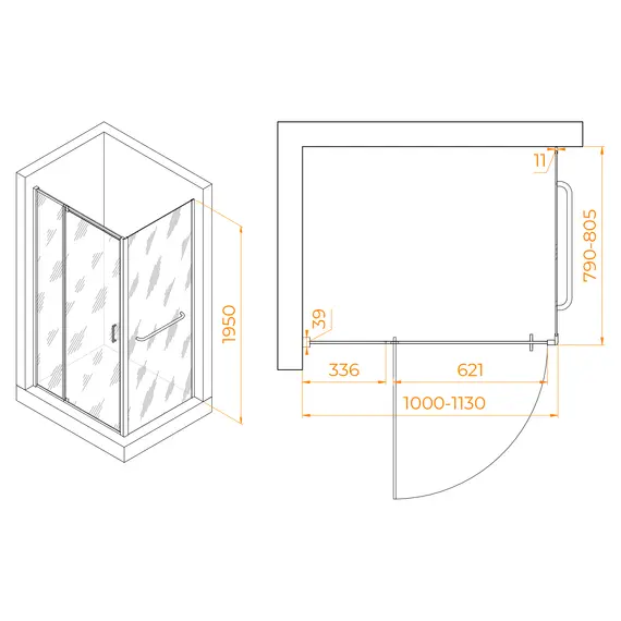 ДУШЕВОЙ УГОЛОК RGW PA-078-1 (RGW PA-008 + Z-060-2)