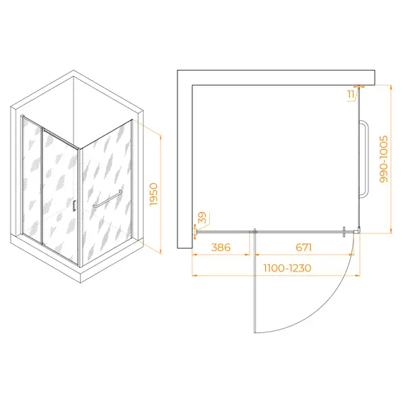 ДУШЕВОЙ УГОЛОК RGW PA-078-1B (RGW PA-008B + Z-060-2B)
