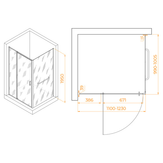 ДУШЕВОЙ УГОЛОК RGW PA-078-1 (RGW PA-008 + Z-060-2)