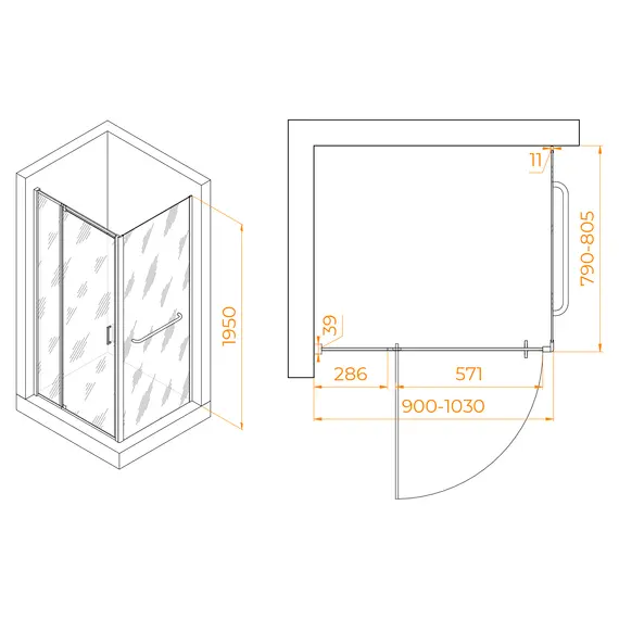 ДУШЕВОЙ УГОЛОК RGW PA-078-1 (RGW PA-008 + Z-060-2)