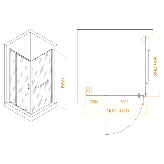 ДУШЕВОЙ УГОЛОК RGW PA-078-1 (RGW PA-008 + Z-060-2)