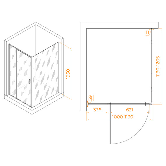 ДУШЕВОЙ УГОЛОК RGW PA-078B (RGW PA-008B + Z-050-2B)